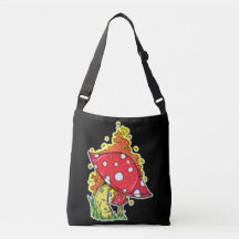 Ilustracion de hongos psicodélicos en llamas Arte