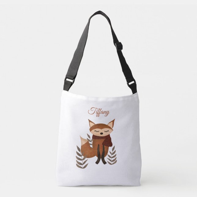 Bolso Cruzado Ilustracion de invierno de Fox Cute (Anverso)