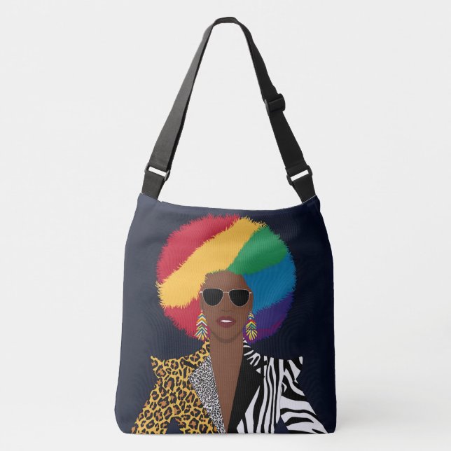 Bolso Cruzado Ilustracion de Moda africana audaz y vibrante (Anverso)