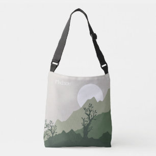 Bolso Cruzado Ilustracion de naturaleza de nombre personalizado
