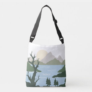 Bolso Cruzado Ilustracion de naturaleza de nombre personalizado