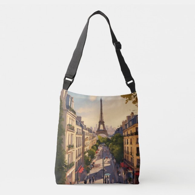 Bolso Cruzado Ilustracion de París (Anverso)