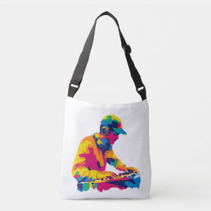 Bolso Cruzado Ilustración de retrato de DJ Pintura en acuarela