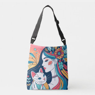 Bolso Cruzado Ilustracion gráfico de Cat Lady