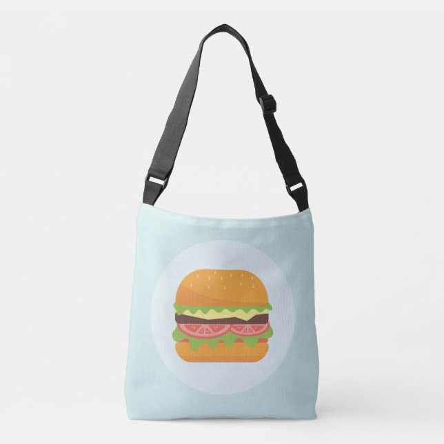 Bolso Cruzado Ilustracion Hamburger con tomate y lechuga (Anverso)