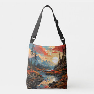 Bolso Cruzado Ilustracion panorámico colorido de otoño
