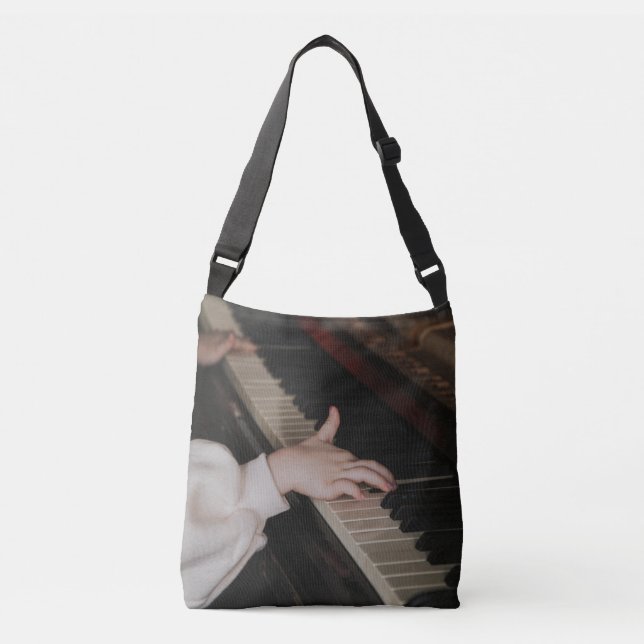 Bolso Cruzado Ilustrante arte de piano (Anverso)