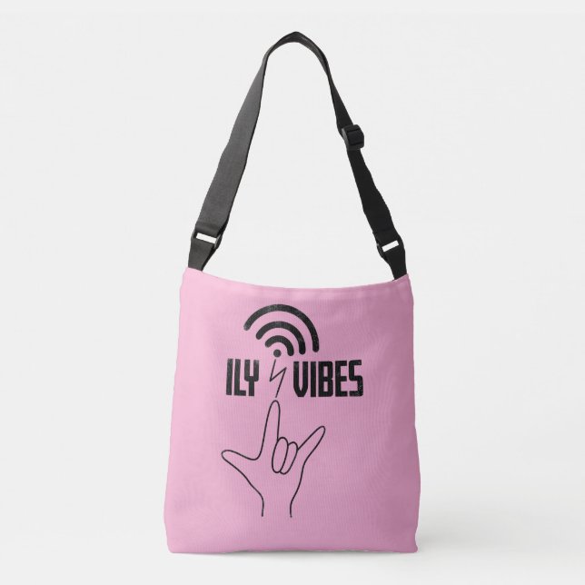 Bolso Cruzado ILY Vibes - ASL Design  (Anverso)