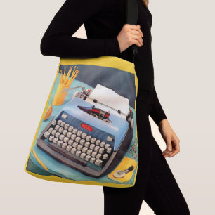 Bolso Cruzado Imagen y máquina de escribir de los años 50