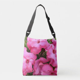 Bolso Cruzado Impatiens rosados disfrutando de la luz