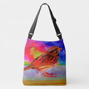 Bolso Cruzado Impresión artística de ensueño de aves cósmicas"