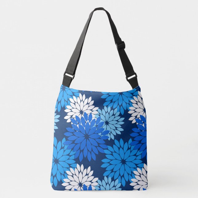 Bolso Cruzado Impresión, azul, aguamarina y marina de guerra (Anverso)