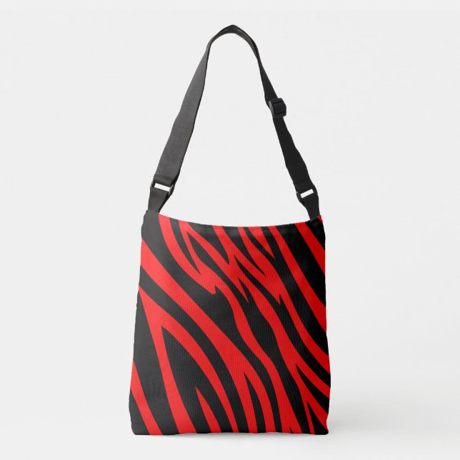 Bolso Cruzado Impresión de animales rojos y negros (Anverso)