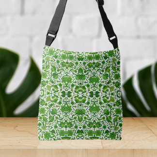 BOLSO CRUZADO IMPRESIÓN DE ARTE FOLÓGICO TROPICAL DE LA VINTAGE 