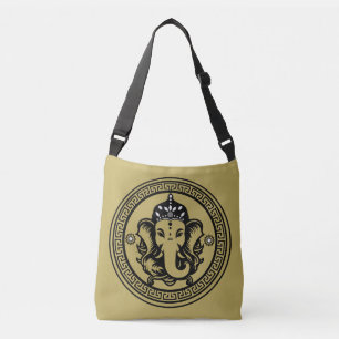 Bolso Cruzado Impresión de arte hindú con tema de Ganesha