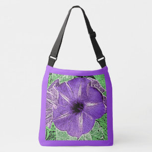 Bolso Cruzado Impresión de bloques de gloria matutina - violeta