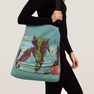 Bolso Cruzado impresión de caballitos de mar