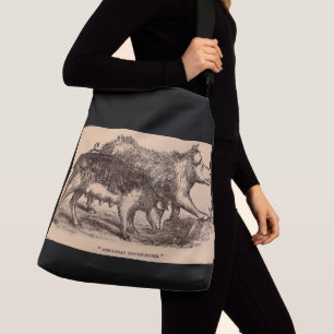 Bolso Cruzado impresión de cerdos de animales de granja del sigl