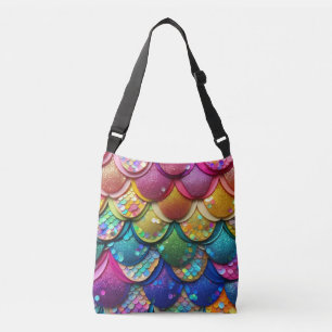 Bolso Cruzado Impresión de cola de sirena de arcoiris multicolor