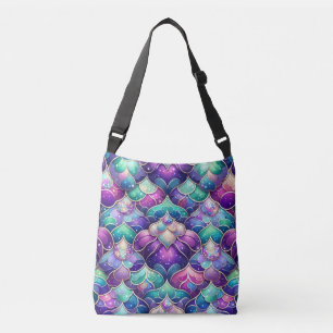 Bolso Cruzado Impresión de escalas de cola de sirena Verde azula