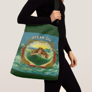Bolso Cruzado Impresión de etiqueta de cigarro de sirena oceán