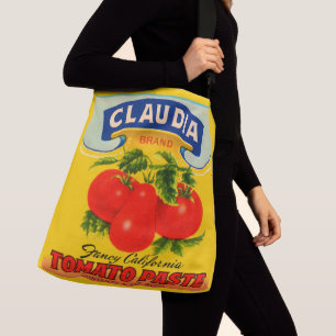 Bolso Cruzado Impresión de etiquetas de pasta de tomate Claudia