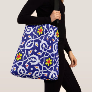 Bolso Cruzado impresión de flores y nudos abstractos