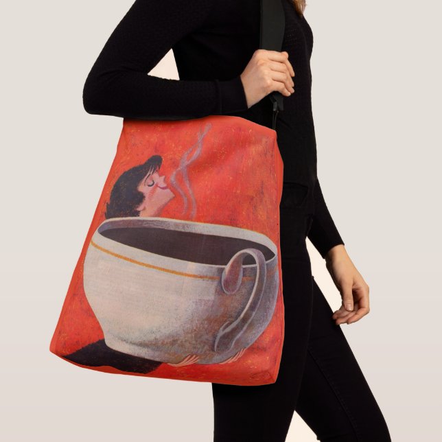 Bolso Cruzado impresión de gran bebedor de café (Detalle)