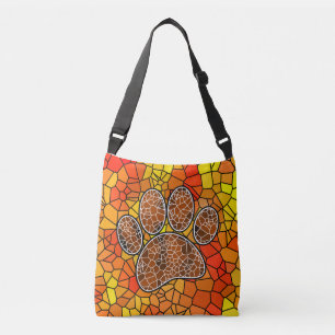 Bolso Cruzado Impresión de hojas de perro de arte mosaico\
