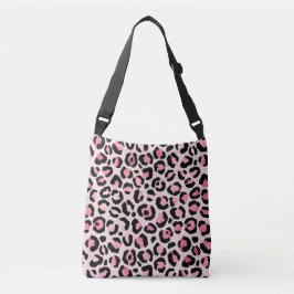 Bolso Cruzado Impresión de leopardo rosa y negro de moda