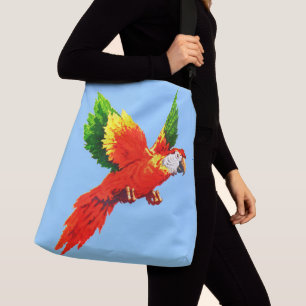 Bolso Cruzado impresión de loro volante