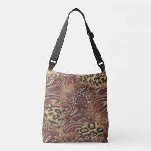Bolso Cruzado Impresión de patrones de leopardo y paisley