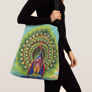Bolso Cruzado impresión de pavo real divertida