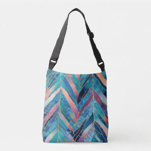 Bolso Cruzado Impresión De Sirena De Playa Rosa Y Azul