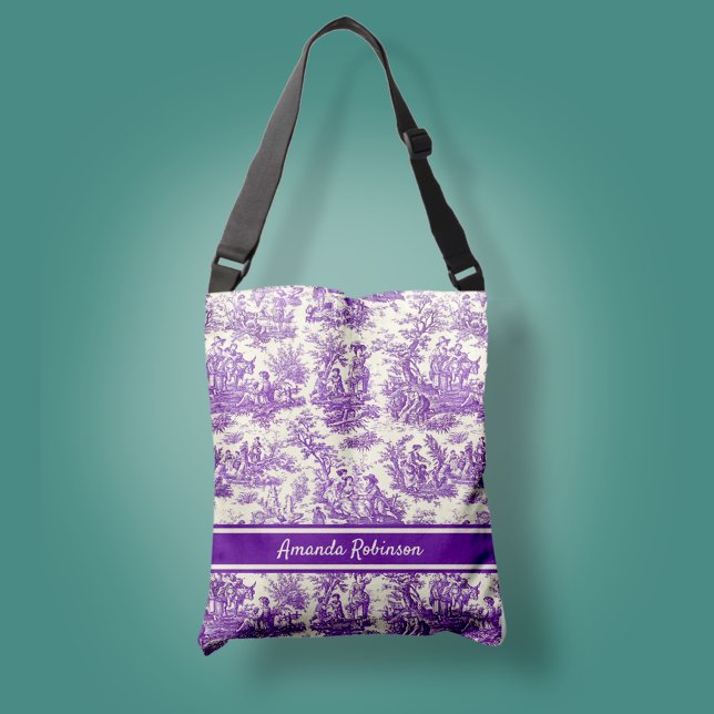 Bolso Cruzado Impresión de tela violeta de jouy (Subido por el creador)