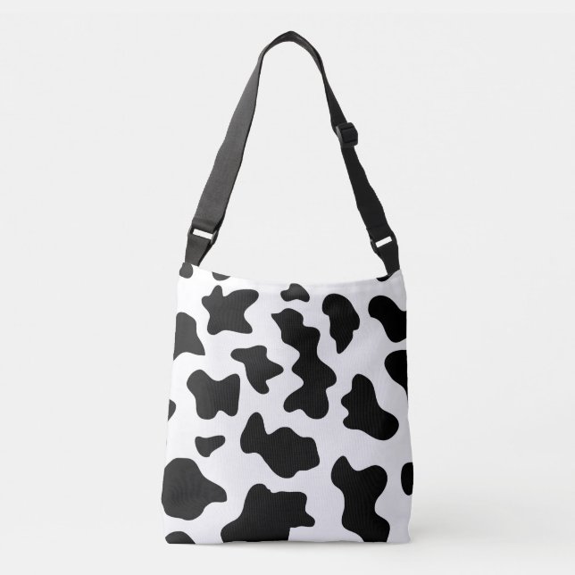 Bolso Cruzado impresión de vaca de granja blanca y negra (Anverso)