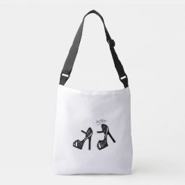 Bolso Cruzado Impresión de zapatos elegante - negro