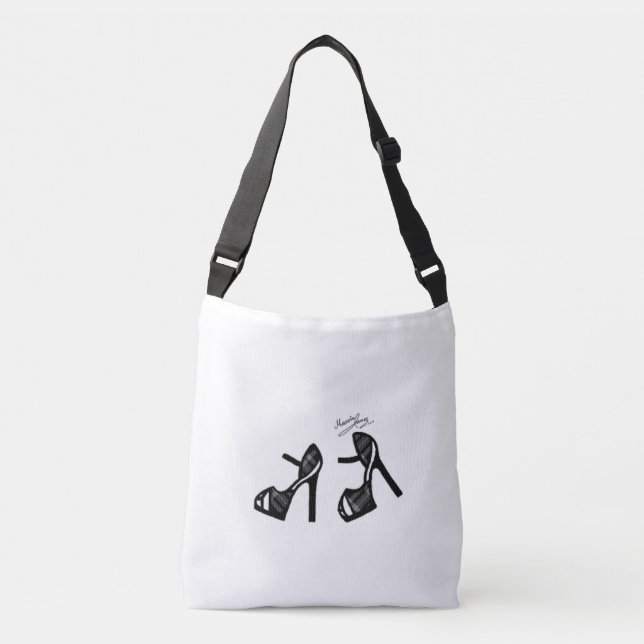 Bolso Cruzado Impresión de zapatos elegante - negro (Anverso)