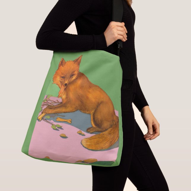 Bolso Cruzado impresión de zorro hermoso (Detalle)
