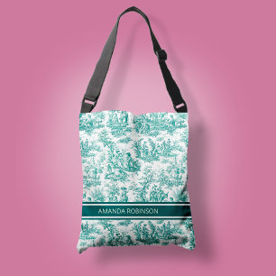 Bolso Cruzado Impresión del turquesa verde azulado vintage de jo