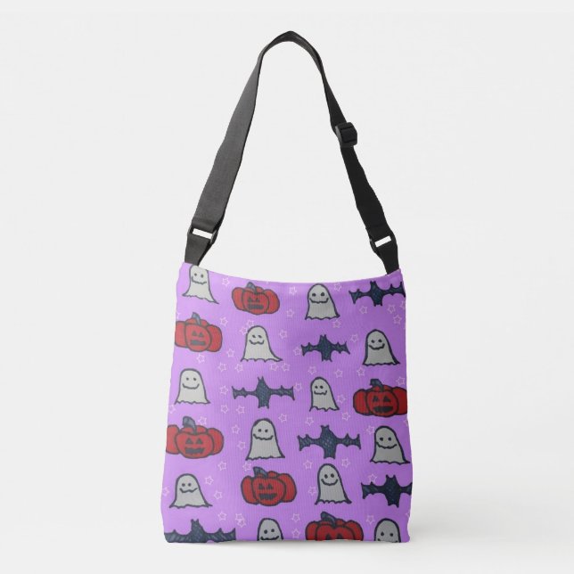 Bolso Cruzado Impresión divertida Purple Halloween (Anverso)
