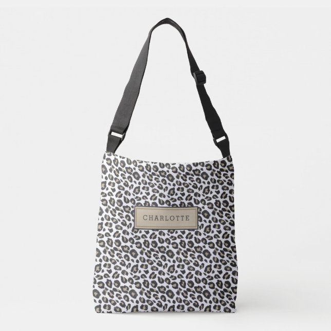 Bolso Cruzado Impresión elegante de un leopardo de Tan (Anverso)