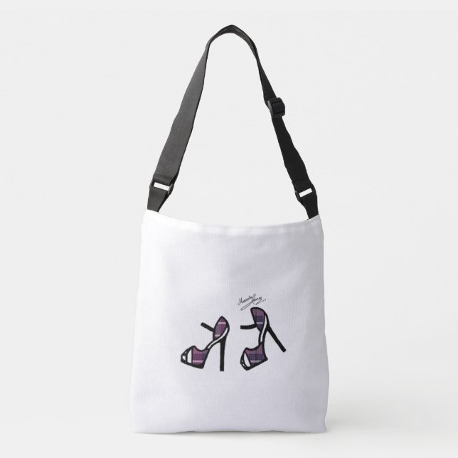 Bolso Cruzado Impresión elegante del zapato - tela escocesa de (Anverso)