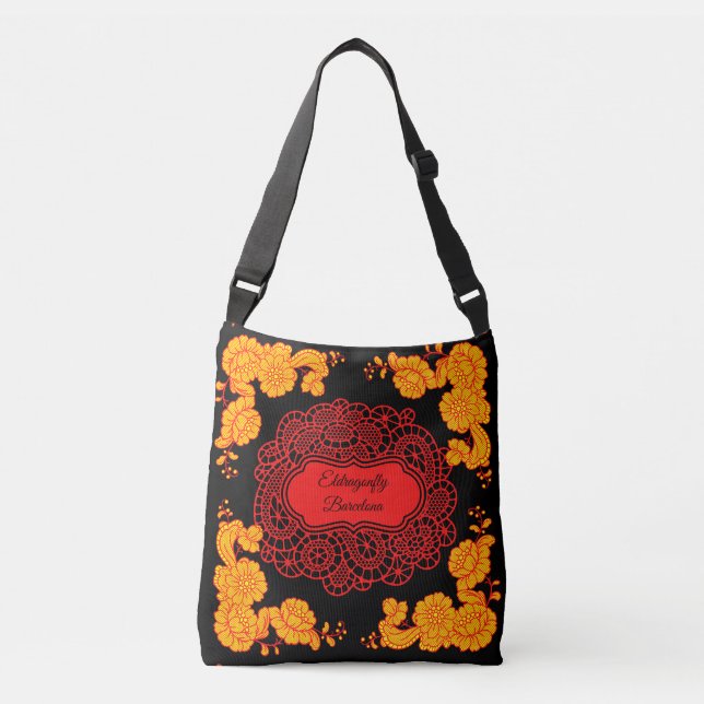 Bolso Cruzado Impresión floral española (Anverso)