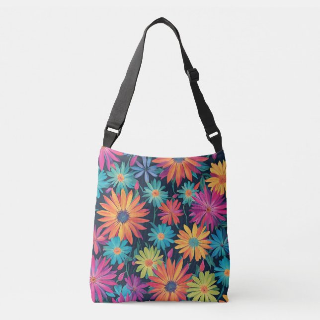Bolso Cruzado Impresión floral neón (Anverso)