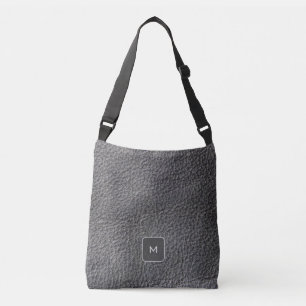 Bolso Cruzado Impresión fotográfica de cuero negro gris oscuro m