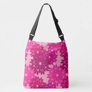 Bolso Cruzado Impresión moderna de kimono floral, rosa, fucsia y