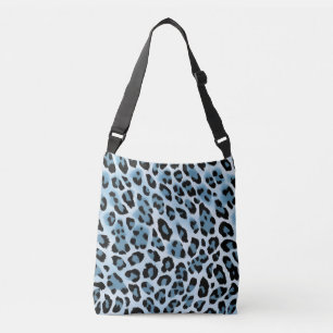 Bolso Cruzado Impresión suave de leopardo azul