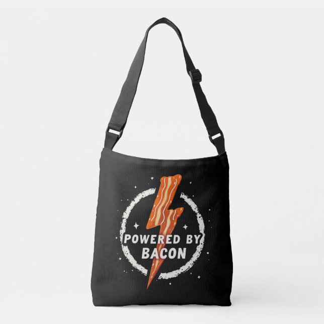 Bolso Cruzado Impulsado por Bacon Funny Retro Foodie Estético (Anverso)