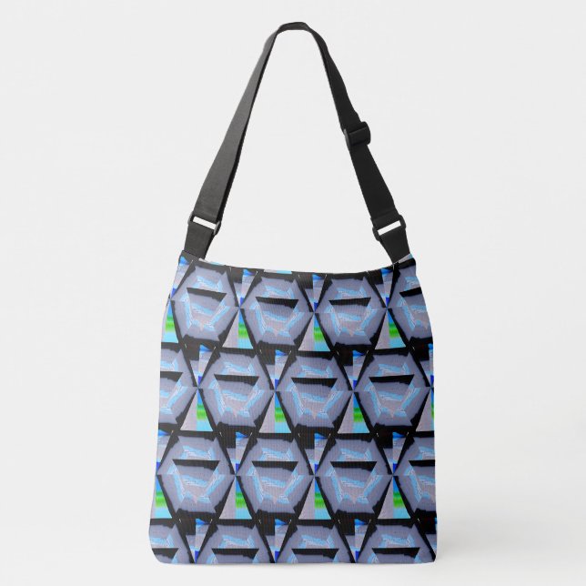 Bolso Cruzado Indigo azul hexágono (Anverso)